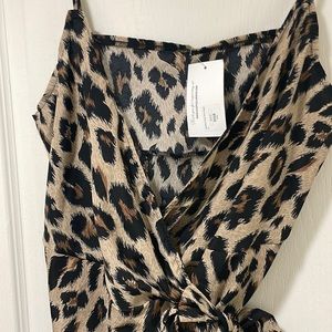 Leopard v neck wrap dress NWT